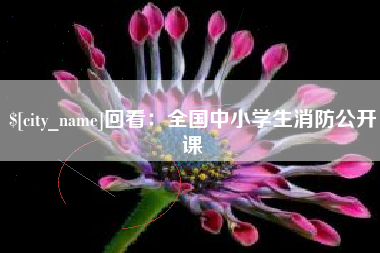 回看：全国中小学生消防公开课