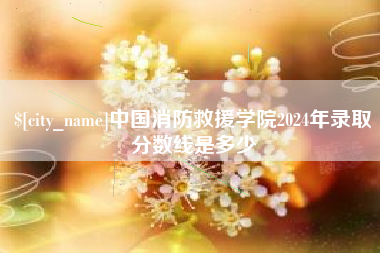中国消防救援学院2024年录取分数线是多少