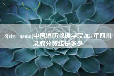 中国消防救援学院2021年四川录取分数线是多少