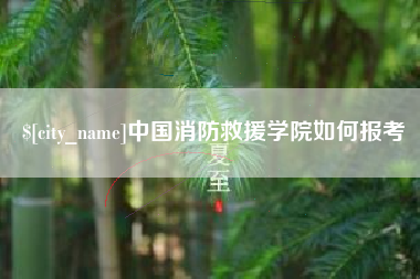 中国消防救援学院如何报考