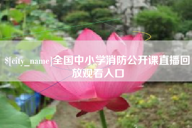 全国中小学消防公开课直播回放观看入口