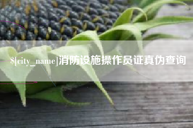 消防设施操作员证真伪查询