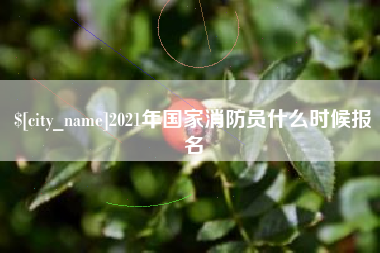 2021年国家消防员什么时候报名