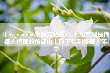 60米接力赛技巧-下压式则是传棒人将棒的前部由上向下传到接棒人手中