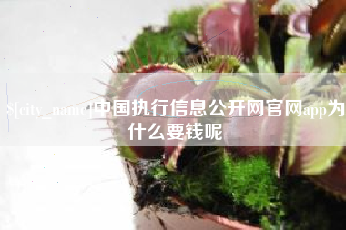 中国执行信息公开网官网app为什么要钱呢